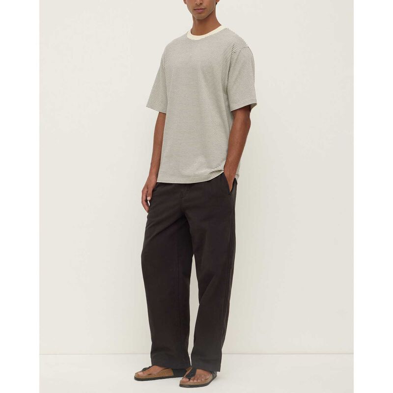 Assembly Label Malone Stripe Short Sleeve Tee Black/Cream image number 3